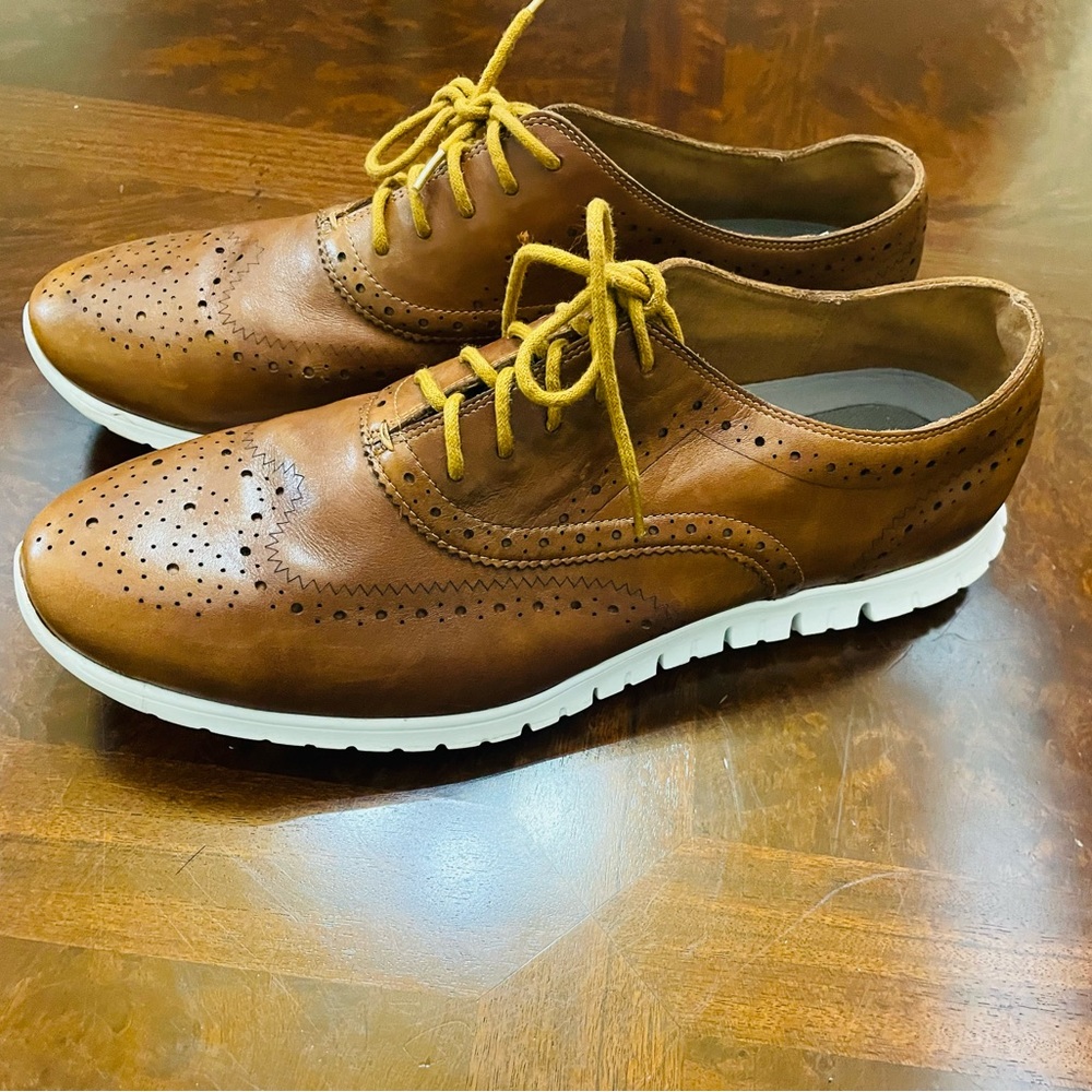 Cole Haan ZEROGRAND Wingtip Oxford Perforated Sneakers. Women's size 10.5 B